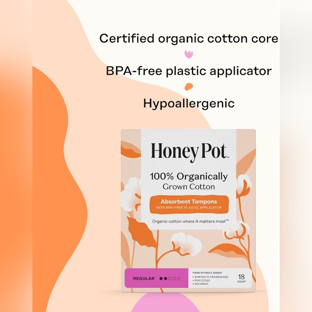 Honey Pot Regular Organic Cotton Tampons- 54 Count - Picture 4 of 7